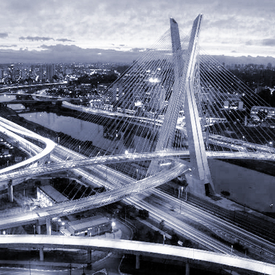 Octávio Frias de Oliveira Bridge Sao Paolo Brazil by Night